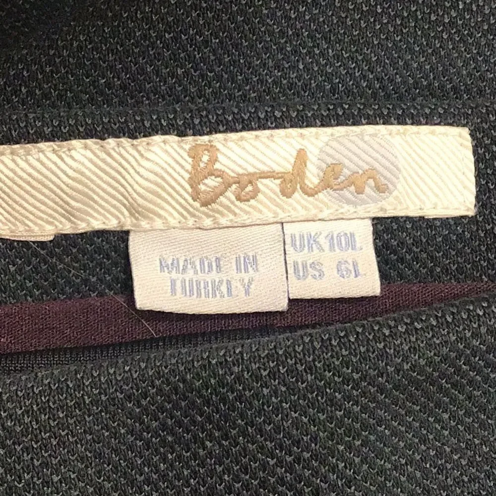 Boden Dark Sage Green Faux Pocket Pencil Skirt